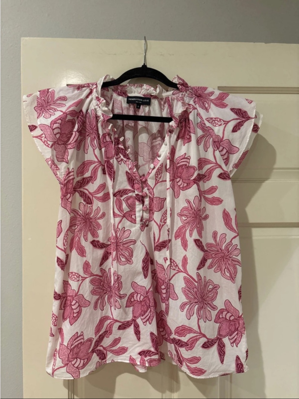 Generation Love White Top with Pink Floral Print